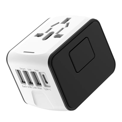 International Travel Adapter with 3 USB and Type C Power Adapters for Fast Charging Eu/Uk/Us/Australia Travel Plugs