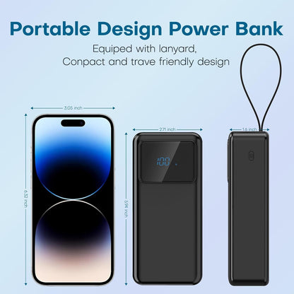 Portable Charger Power Bank, 50000Mah Power Bank 22.5W PD and QC 4.0 Quick Charg