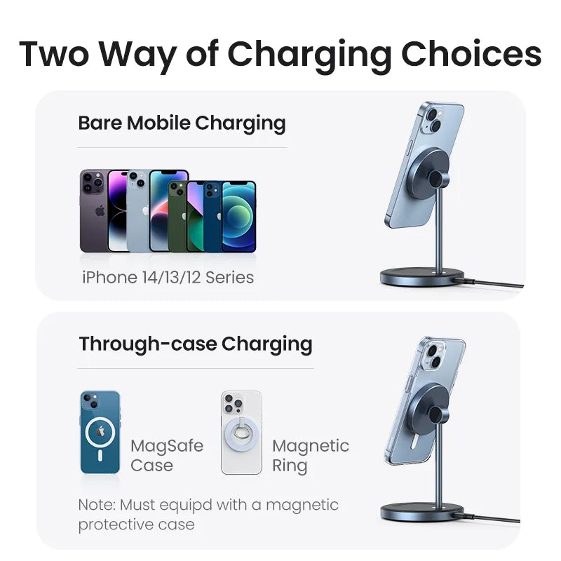 Magnetic Wireless Charger Stand 20W Max 2-In-1 Charging Stand for Iphone 15 14 Pro Max/Iphone 13/Airpods Fast Charger