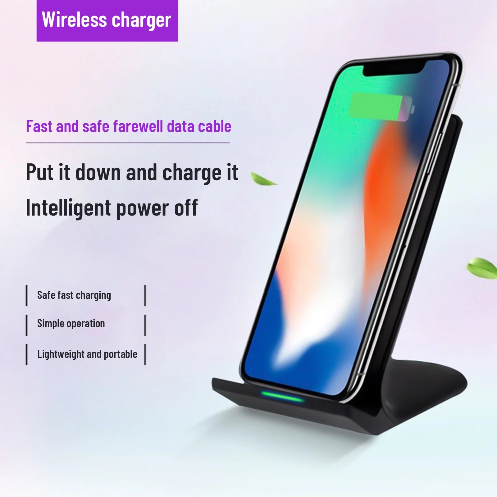 Electronics Gadgets,Wireless Charger for Smartphones,10W Wireless Charger Stand Compatible with Ios & Android,For Wireless Charging Phone,Black,