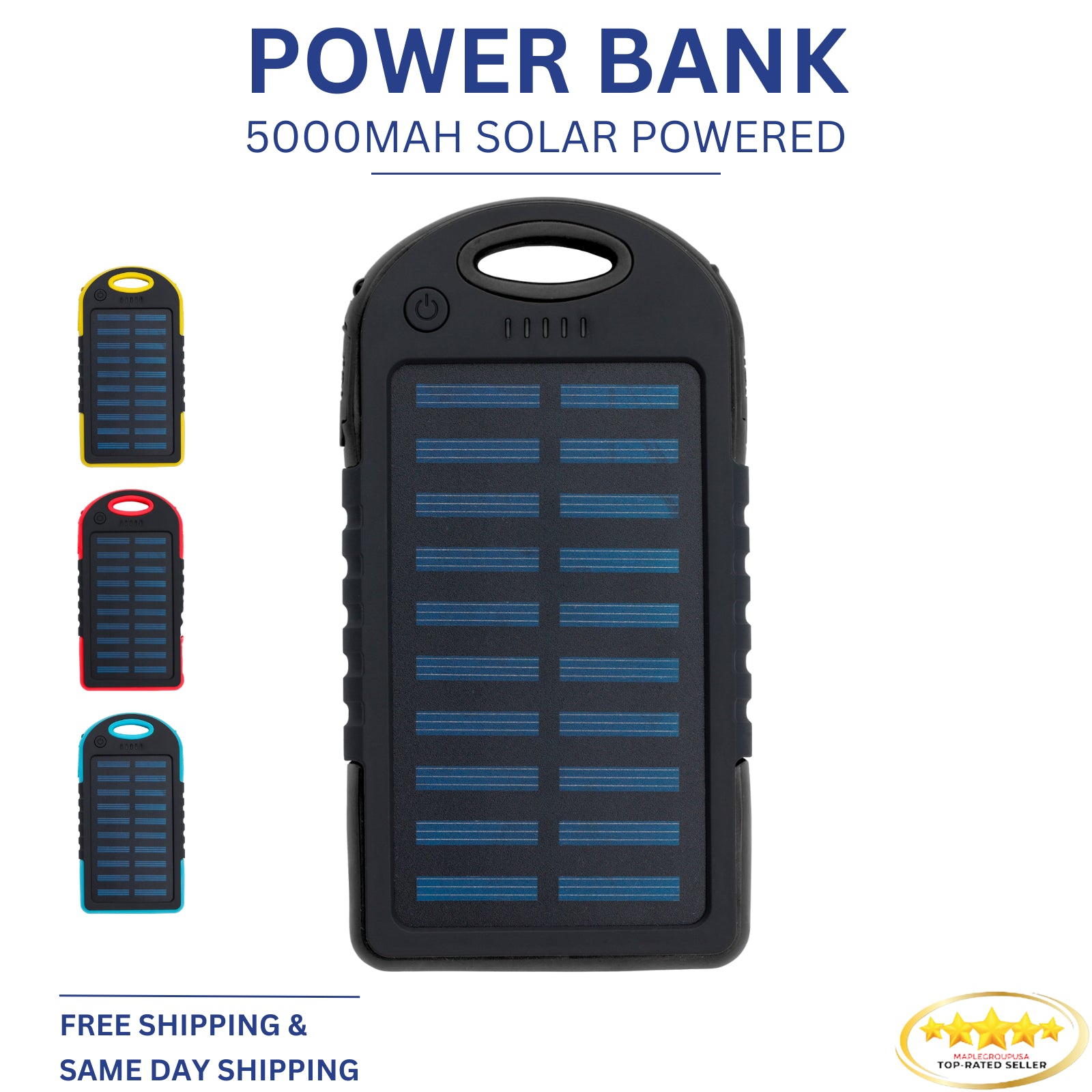 Super 5000Mah USB Portable Charger Solar Power Bank for Iphone Samsung Universal