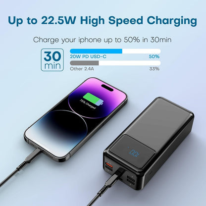 Portable Charger Power Bank, 50000Mah Power Bank 22.5W PD and QC 4.0 Quick Charg