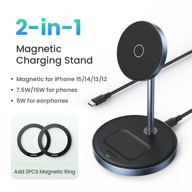 Magnetic Wireless Charger Stand 20W Max 2-In-1 Charging Stand for Iphone 15 14 Pro Max/Iphone 13/Airpods Fast Charger