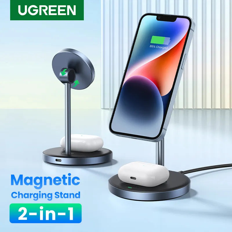 Magnetic Wireless Charger Stand 20W Max 2-In-1 Charging Stand for Iphone 15 14 Pro Max/Iphone 13/Airpods Fast Charger