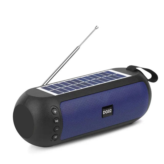 Portable FM Radio Solar Charging Radios Receiver Wireless Bluetooth Speaker MP3 Music Player with Microphone Support TF Card USB