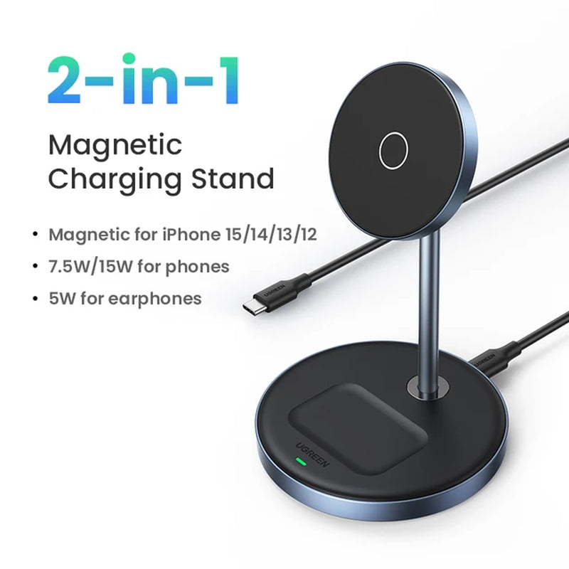 Magnetic Wireless Charger Stand 20W Max 2-In-1 Charging Stand for Iphone 15 14 Pro Max/Iphone 13/Airpods Fast Charger